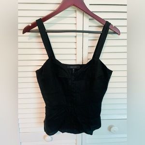 BCBGMaxAzria Jonesy Black Peplum Top